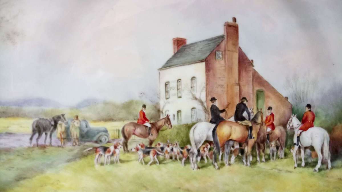 A watercolour drawing of The Fox Inn at Monkwood Green circa 1900